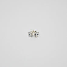 Cone shaped Rhinestone studs with trim of tiny white crystals with 925 Sterling Silver back