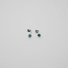 Evil Eye Glass Ear Studs with 925 Sterling Silver