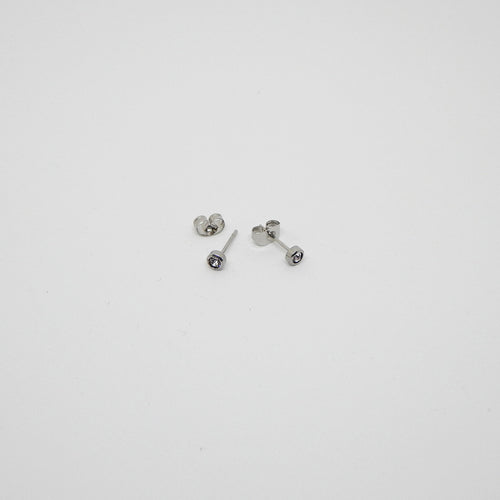 Small Rhinestone Crystal Ear Studs set in Stainless Steel