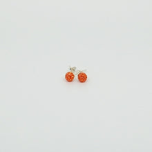 Rhinestones covered earstud balls with 925 Sterling Silver backings