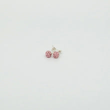 Rhinestones covered earstud balls with 925 Sterling Silver backings