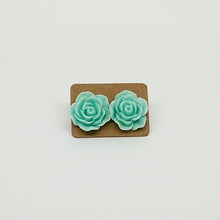 Large Rose Flower on 925 solid Sterling Silver studs