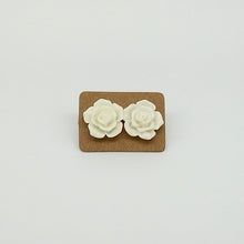 Medium Rose Flower on 925 solid Sterling Silver studs