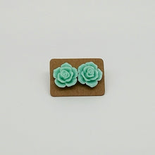 Medium Rose Flower on 925 solid Sterling Silver studs