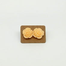 Medium Rose Flower on 925 solid Sterling Silver studs