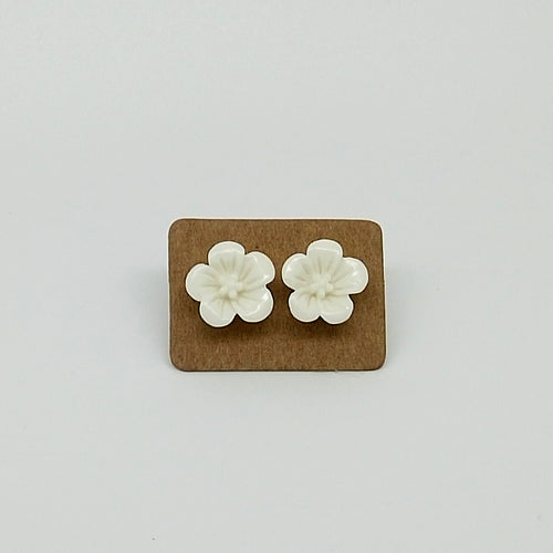 Small Frangipani Flower on 925 solid Sterling Silver studs